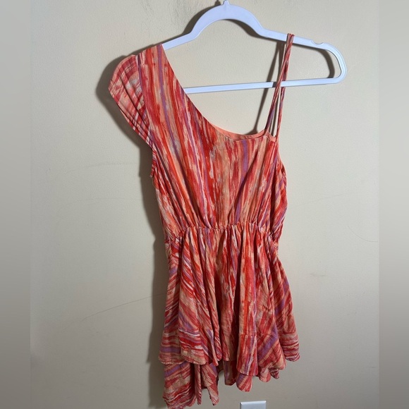 Free People Striped Orange Mini Dress - Picture 2 of 7